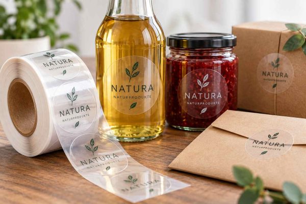 Produkte mit Naturetiketten und Verpackungen
