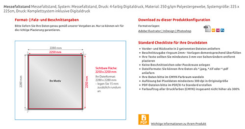 Messewand gestalten - Informationen zur Datenerstellung für Messewände
