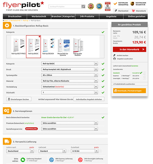 Ein Rollup gestalten - Roll-Up Konfigurator