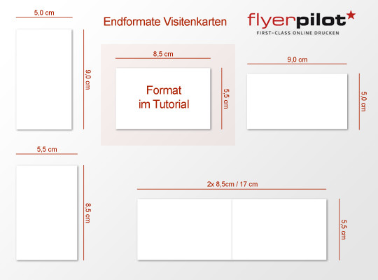 Eine Visitenkarte mit Photoshop erstellen - Visitenkarten-Maße für Visitenkarten