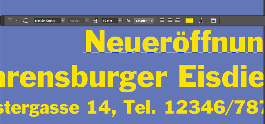 Werbebanner und Planen mit Photoshop anlegen - Text erstellen im Photoshop für Werbebanner