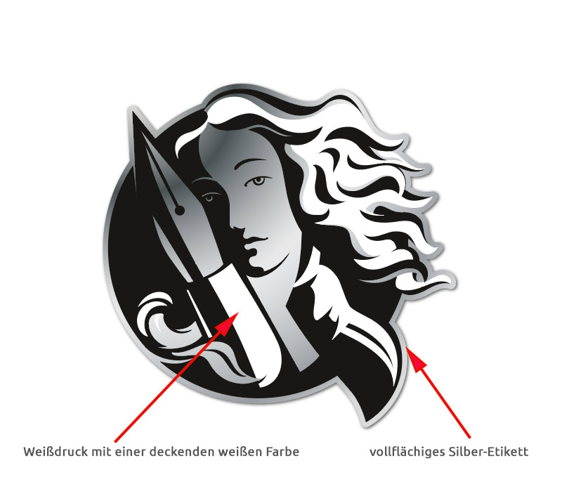 Weißdruck-Etiketten
