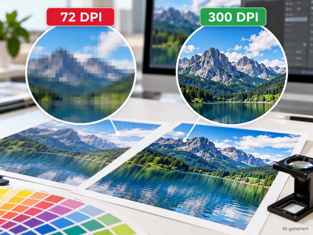 Druckauflösung_ 72 vs. 300 DPI