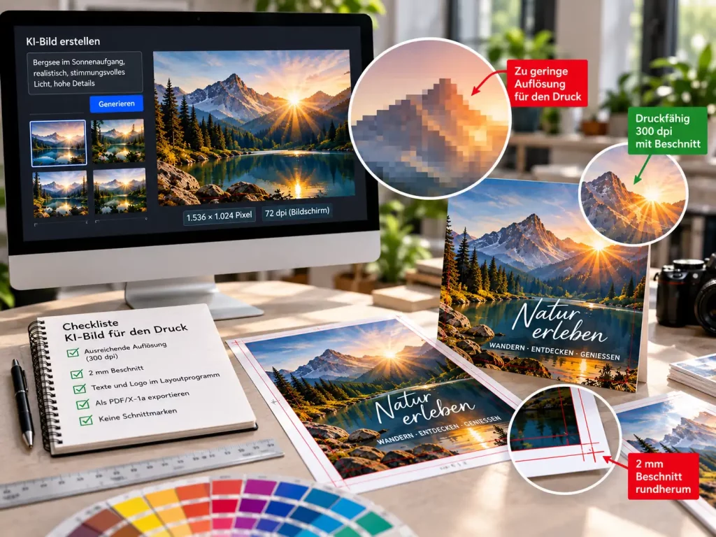KI Bilder druckfertig gestalten