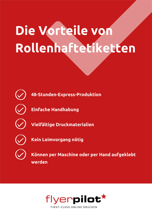 Infografik Etiketten auf Rolle