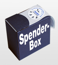 Etiketten in der Spenderbox