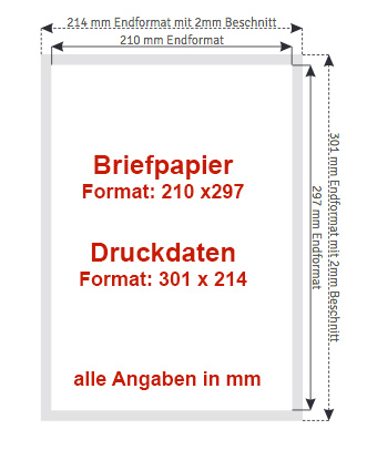 Briefpapier Maße